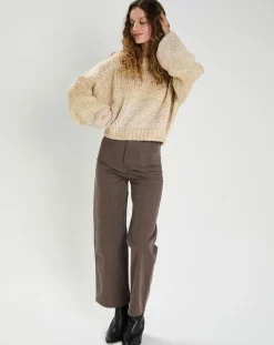 Pull Jade beige/blanc