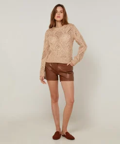 Pull Javotte en Coton & Laine beige ficelle