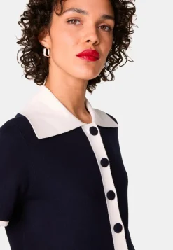 Pull Julie-Rose manches courtes bleu marine