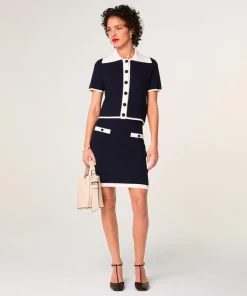 Pull Julie-Rose manches courtes bleu marine