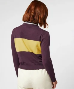 Pull Karla col roulé bicolore violet aubergine