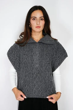 Pull large à capuche en Cachemire mélangé loup