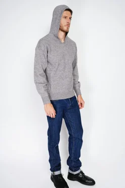 Pull large à capuche en Cachemire mélangé flanelle