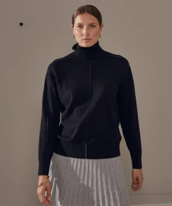 Pull Mahaut, col roulé noir