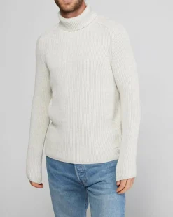 Pull Maille côtelée écru