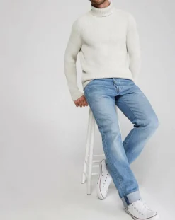 Pull Maille côtelée écru