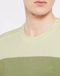 Pull Marinière beige/vert