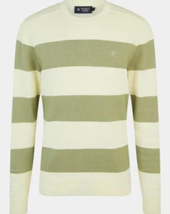 Pull Marinière beige/vert