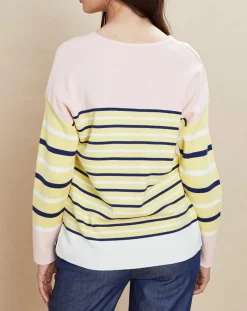 Pull marinière en Laine mélangée Abime jaune/écru