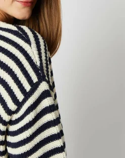 Pull marinière Jeanne en Laine mélangée écru/marine