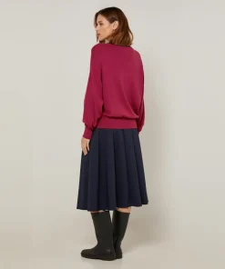 Pull Marjorie en Laine mélangée rouge grenat