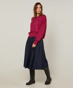 Pull Marjorie en Laine mélangée rouge grenat