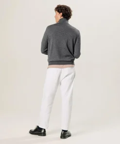 Pull Émile 100% laine col rond gris foncé