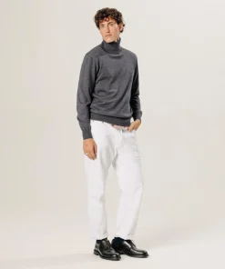 Pull Émile 100% laine col rond gris foncé