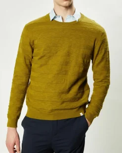 Pull Orio rayures texturées olive