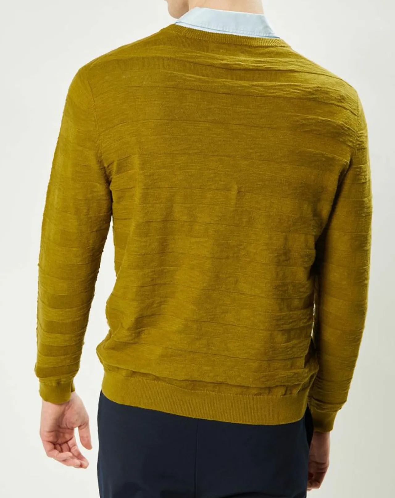 Pull Orio rayures texturées olive