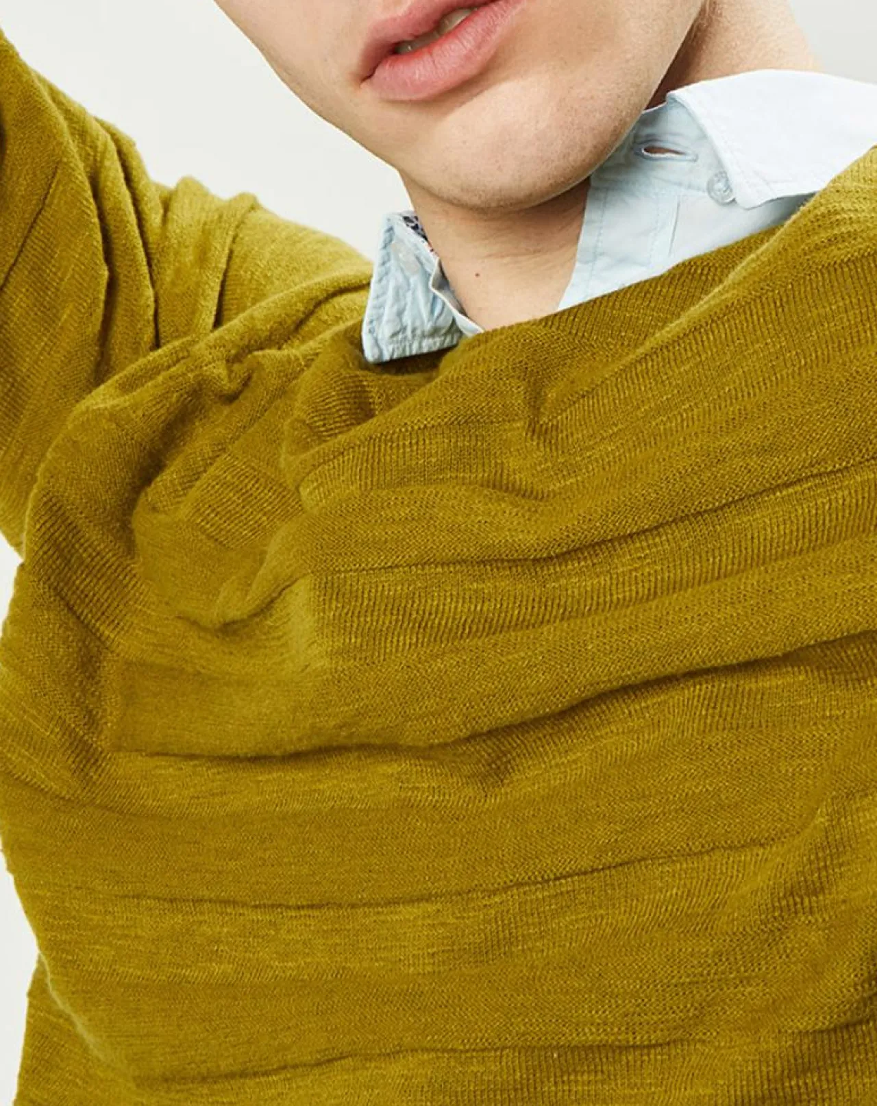 Pull Orio rayures texturées olive