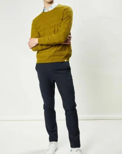 Pull Orio rayures texturées olive