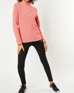 Pull polaire technique col zippé Roy saumon