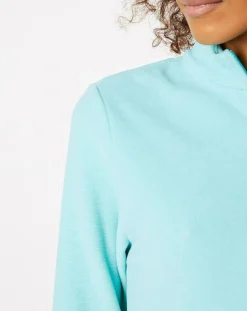 Pull polaire technique col zippé Roy vert/bleu