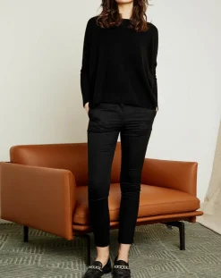 Pull poncho 100% Cachemire Elisabeth Col rond noir