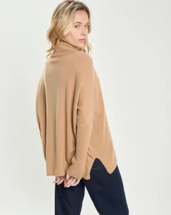 Pull Poncho 100% Cachemire Lola camel