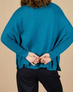 Pull poncho 100% Cachemire Lola col roulé agami