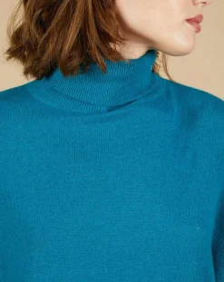 Pull poncho 100% Cachemire Lola col roulé agami