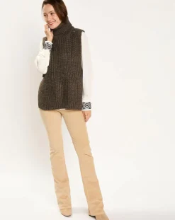 Pull poncho en Alpaga mélangé Billie seigle