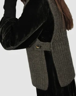 Pull poncho en Alpaga mélangé Billie seigle