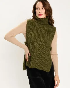 Pull poncho en Alpaga mélangé Billie mousse