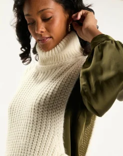 Pull poncho en Alpaga mélangé Billie écru