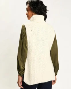 Pull poncho en Alpaga mélangé Billie écru