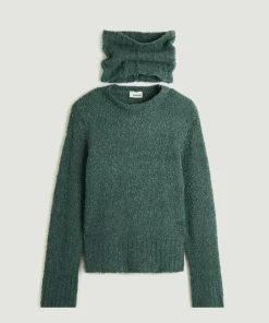 Pull Poppy en Laine mélangée col roulé amovible vert de gris