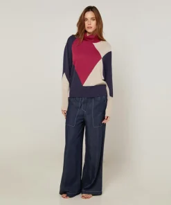 Pull Priscille en Laine mélangée rouge grenat