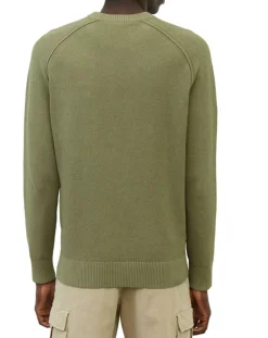 Pull Rond Raglan Poche Poitrine kaki