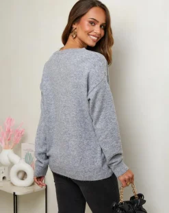 Pull Rose gris