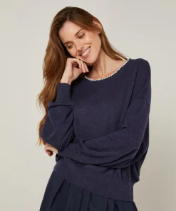 Pull Roxane 100% Laine mélangée bleu denim