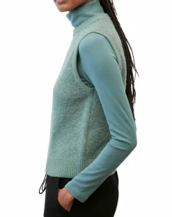 Pull sans manches en Laine & Alpaga mélangés vert