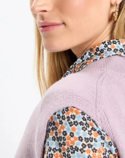 Pull sans manches en Laine mélangée violet clair