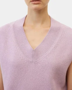 Pull sans manches en Laine mélangée violet clair