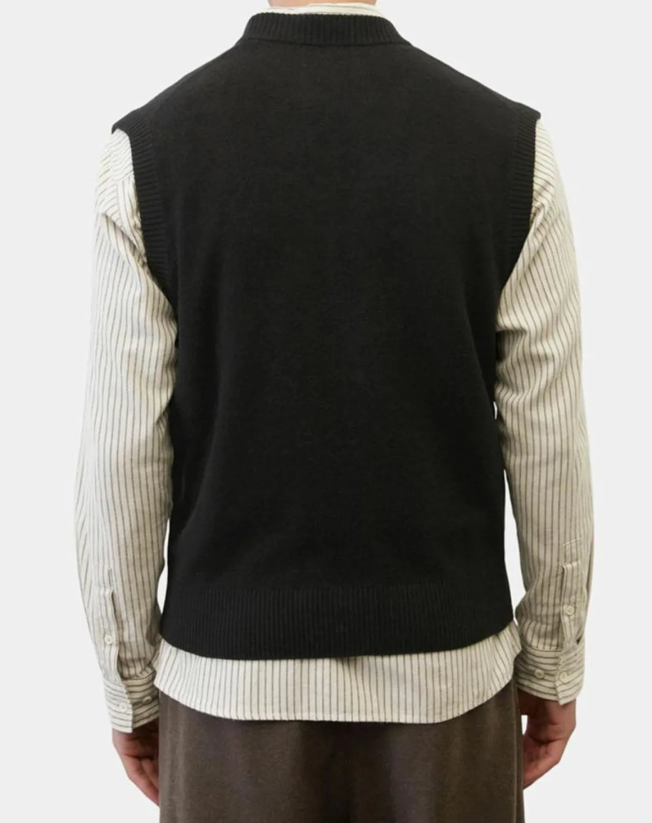 Pull sans manches en Laine & Coton noir