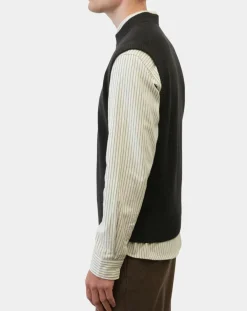 Pull sans manches en Laine & Coton noir