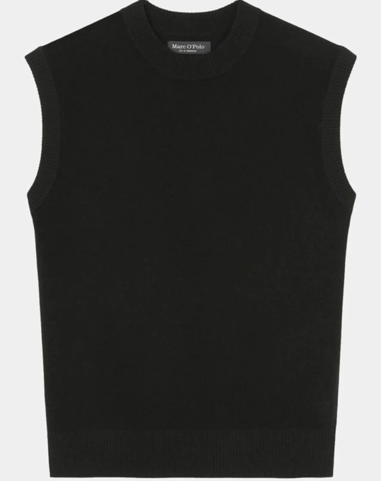 Pull sans manches en Laine & Coton noir