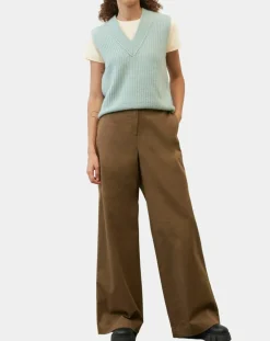 Pull sans manches en Laine & Alpaga mélangés bleu clair