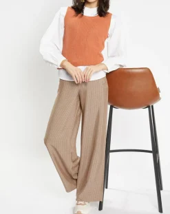 Pull sans manches en Maille mélangée Fido rouille