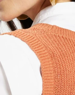 Pull sans manches en Maille mélangée Fido rouille