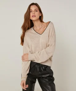 Pull Sibylle en Laine mélangée beige