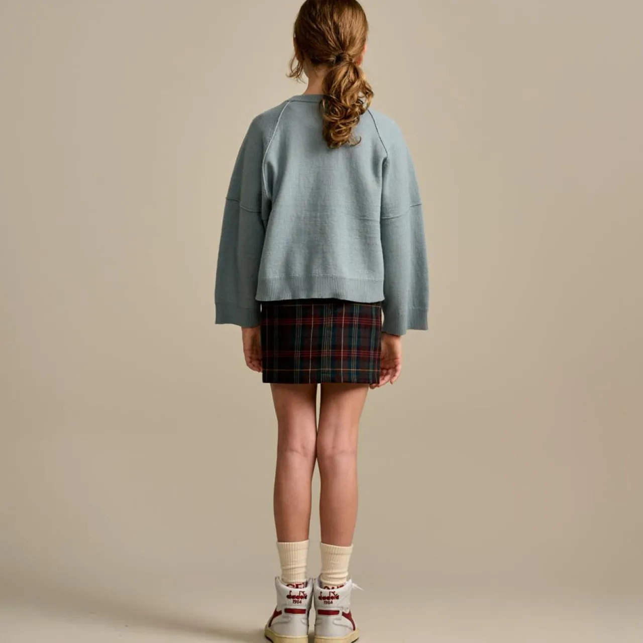 Pull sweat en Coton & Laine mélangés Goumca bleu clair