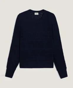 Pull Tamara ajouré bleu nuit